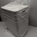 Plastic Storage Bins with lids,Storage Baskets,Container with handle,Storage Organizer Bins for Shelves,Office,Bedrooms,Closets, Cabinets(Grey4XL)