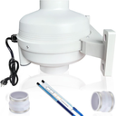 4x3 Inch Radon Mitigation System Kit, Quiet 260CFM Radon Mitigation Fan Inline Duct Fan IP67 Waterproof with soft joint and manometer, High Airflow Exhaust Fan for Indoor Outdoor