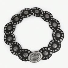 INOGIH Womens Wide Western Cowboy Disc Belt Vintage Cowgirl Concho Leather Belts Boho Style for Jeans Dress Skirt