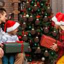 12 Pcs Velvet Christmas Balls Flocked Christmas Tree Hanging Ornaments Shatterproof Plastic Hanging Balls Decorations for Xmas Tree Party Home Holiday Decor (Brown, 3.15 inch)