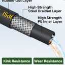 4200PSI Pressure Washer Hose 75FT with 3/8" Swivel Quick Connect for Cold/Hot Water, Kink Resistant Steel Wire Braided,1/4" Wear Resistant Power Washer Hose with 2 M22 14mm Adapter Set