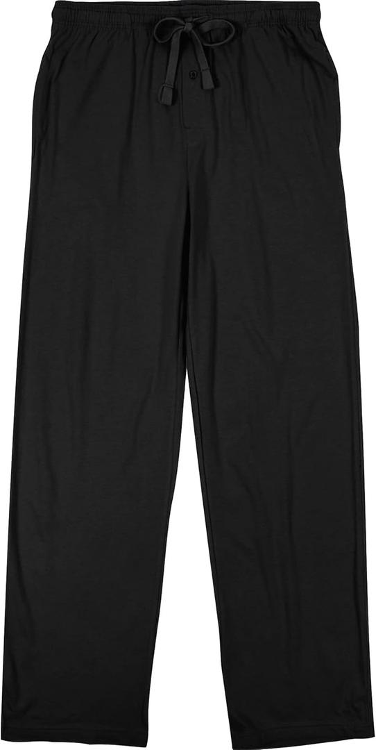 Bioworld Cotton-Blend Pajama Pants – Soft Brushed Flannel Feel Sleep & Lounge Pants with Pockets & Elastic Waistband – Solid Black, Size 11-12Y