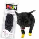 PawZ Rubber Dog Boots for Paws up to 1 1/2", 12 Pack - All-Weather Dog Booties for Hot Pavement, Snow, Mud, and Rain - Waterproof, Anti Slip Dog Socks - XX-Small, Black