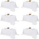 Fitable White Table Clothes for Rectangle Tables, 6 Pack - 90 x 156 Inch - Reusable and Elegant Tablecloths, Polyester Fabric Table Covers for Wedding, Party, Banquet, Formal Events