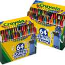 Crayola Washable Crayons for Kids - 64ct (2 Boxes), Classroom School Supplies, Bulk Crayons for Toddlers, Spring Arts & Crafts