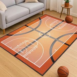 Basketball Rug for Bedroom,3'x5' Non-Slip Sports Rugs, Basketball Court Rug for Living Room or Game Room Decor