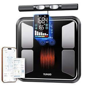 YUHUO Smart Scale for Body Weight, 8-Electrode Digital Bathroom Scale with BMI, Body Fat, Muscle Mass, Segmental Full Body Composition Analyzer, 28 Metrics Bluetooth App Sync, FSA&HSA Eligible