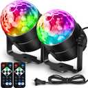 2 x NEQUARE Disco Ball DJ Party Lights Sound Activated with Remote Control Strobe Lamp 7 Modes Stage Light for Home Room Dance Parties Karaoke Halloween Christmas Birthday Decorations[2-Pack]