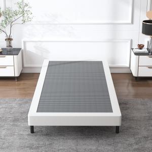 Box Spring Twin 4 Inch, Heavy Duty BoxSpring Twin, Sturdy Box Spring Only, Easy Assembly, Noise Free