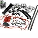 Engine Timing Chain Kit Oil Pump Water Pump Phasers VVTs 5.4L Fits for 2004-2008 F150 F250 F350 for 2005-2008 Navigator Mark LT Car Replacement Time Part Sets Replace 5L3Z-6268-A 3L3Z6M280EA, 2004-2009 5.4L Oil Water Pump Sprockets