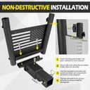 Universal Dual Hitch Flag Pole Holder for 2 Inch Receivers, Heavy-Duty Iron Double Flag Mount with Trailer Hitch & License Plate Bracket, Compatible with Trucks, SUV, RV, Pickup, Camper