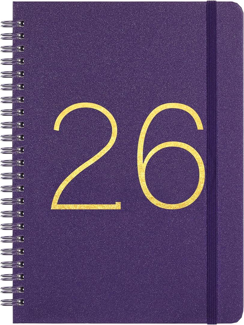 2026 Planner - Planner 2026 Weekly and Monthly, January 2026 - December 2026, 2026 Calendar Planners with Inner Pocket, Elastic Closure, 6.45" x 8.45" - Purple