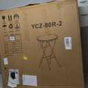 32" Round Folding Table, Portable Bar Height Folding Table with Detachable Legs, Round Foldable Table with HDPE Top for Standing Parties, Balcony, Event, Indoor Outdoor Use (White, 1 Pack)