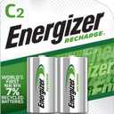 Energizer Rechargeable C Batteries, Recharge C Battery Precharged, 2 Count