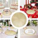 Round Placemats Gold Metallic Set of 6 Vinyl Hollow Placemats 15 Inch, Washable Easy Clean Wipeable Non Slip Stain Heat Resistant Dining Table Place Mats for Wedding Party Decoration by Snowkingdom