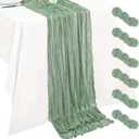 Cheesecloth Table Runner 10ft Rustic Gauze Cheese Cloth 35 x 120 Inches Long for Christmas Wedding Bridal Baby Shower Birthday Table Decorations (Sage Green, 6 Pack-10FT)
