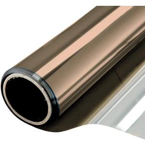 WPCTEV Window Film Mirror One Way Daytime Privacy Anti UV Static Cling Window Film Removable Decorative Screen Stickers Brown & Silver 6 Mil 29.5 Inch x 6.5 Feet