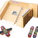 8-in-1 Fingerboard Skate Park Kit with 2 Mini Fingerboards, DIY Finger Skateboard Ramp Set for Kids Ages 5+