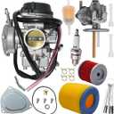 LTZ400 Carburetor Fit for Suzuki LTZ400 LTZ 400 Quad ATV 2003 2004 2005 2006 2007 with Fuel Valve Petcock Air Filter