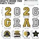 2 x Graduation Decorations 2026 12Pcs Graduation Yard Signs Class of 2026 Outdoor Waterproof Congrats Grad Sign with Stakes for kindergarten K-12th College Any Grade Black Gold