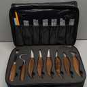 UBALANCE Wood Carving Tools Kit - 38Pcs Whittling Chisel Knife, Basswood Blocks, Gloves, Leather Strap, Strop Block, Sharpener, Ruler, Pencil, Paint Set, Zipper Bag for Beginners Hobbies (Black)