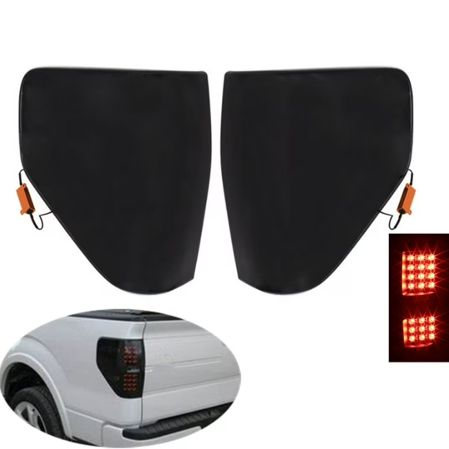 munirater Brake Lamps Tail Lights Black Replacement for 2009-2014