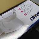Drive Medical 2-in-1 Raised Toilet Seat with Removable Padded Arms - Elevated Bathroom Safety Support - Secure Locking Attachment - Easy Height Assistance - Durable Construction, Standard Toilets