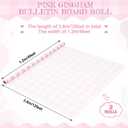 Kolldenn 2 Rolls 4 x 12 ft Pink Gingham Bulletin Board Fabric Roll Large Reusable Non Woven Bulletin Board Paper Waterproof Erasable Background for Classroom School Chalkboard Wrapping Craft DIY Decor, 48 x 144 inches