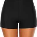 Tournesol Women's Swim Shorts High Waisted Bathing Suit Bottoms Swimsuit Boy Shorts Swimming Bottoms, Extra Large,  Black 