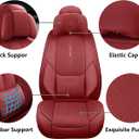 NS YOLO Universal Fit Full Coverage Leather Car Seat Covers for Cars,SUVs and Pick-up Trucks, Car Seat Protector,Automotive Seat Covers Full Set,Car Seat Cushion,Wine Red Seat Cover for 5 Seats