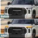 LED Daytime Running Lights For 2022 2023 2024 Toyota Tundra CrewMax SR SR5 Limited Fog Light Headlights DRL Assemblies Replacement black lens (DRL3)