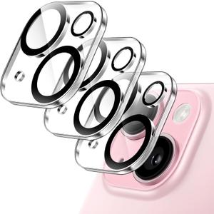 JETech Camera Lens Protector for iPhone 15/15 Plus, 3-Pack
