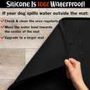 DogBuddy Dog Food Mat  Waterproof Dog Bowl Mat for Food and Water, Silicone Pet Feeding Mats for Floors, Non-Slip Placemat with High Edges for Dogs Bowls, Puppy Essentials (Small: 19"x12", Black)