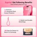 DOMAVER for iPhone 17 Pro Max Case for Women, 1X Screen Protector+1X Wrist Strap, [Compatible with MagSafe] [Full Camera Protection] Cute Wave Matte Phone Case for iPhone 17 Pro Max, Hot Pink