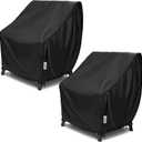 Waterproof Patio Chair Covers, Oxford Fabric Outdoor Furniture Covers, Fit up to 28"W x 30"D x 32"H, Lawn Chair Covers with Storage Bag, Black 2-Pack