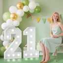 JoyMuse 2.3FT 21 Marquee Numbers, 21 Light up Numbers 21th Birthday Decorations for Birthday Party Anniversary Backdrop