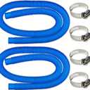 2 Pack 1.25" x 59" Pool Hoses for Above Ground Pools, Upgraded Pool Pump Replacement Hose for Intex Filter Pump 607, 637, 330GPH, 530GPH, 1000GPH, with 4 Metal Clamps (Blue)