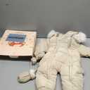 Baby Girl Boy Snowsuit Cute Down Jacket Hooded Romper Light Puffer Padded Jumpsuit Infant Winter Outwear (6-12 Months, Beige)