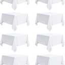 8 Pack White Table Cloth 54 x 54 Inch Square Tablecloth, Wrinkle Resistant White Tablecloth Washable Polyester Fabric for Party Wedding Banquet