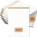 BOX USA Rigid Mailers 18" x 24" (50-Pack) - Cardboard Mailer Envelopes for Oversized Posters, Artwork, Blueprints - Stay Flat