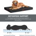 Outdoor Dog Bed for Medium Dogs, Waterproof Dog Crate Mat Orthopedic Egg Crate Foam Pet Bed with Washable Removable Oxford Cover, Black, 35"L x 22"W x 3"Th
