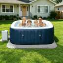 Nisorpa 1/2" Extra Thick Large Hot Tub Mat for Inflatable Tub, 85" Indoor Outdoor Hot Tub Pad Foundation, Waterproof Interlocking Eva Foam Padding Non Slip Pool Spa Flooring Protector Mats Square Grey