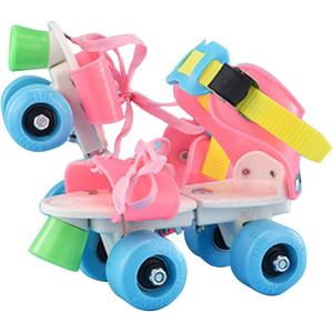 Adjustable Roller Skates for Kids Double Row Wheels with PU Wheels and Brake System Youth Inline Skates for Boys Girls Age 5-12 Years