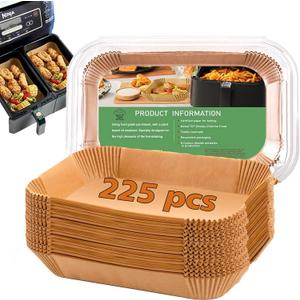 Air Fryer Liners for Ninja Dual, Air Fryer Parchment Paper Liners Disposable for Ninja DZ201, Ninja Foodi Liners, Disposable Ninja Dual Rectangular, AirFryer Paper Liners Rectangle Accessories Ninja