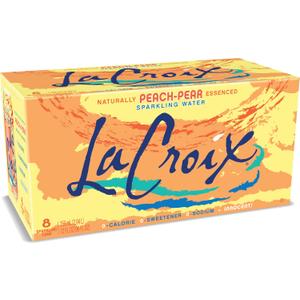 La Croix, Water Sparkling Peach Pear, 8 Pack, 12 Fl Oz BB 01/14/27