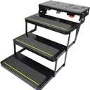Kwikee 25 Series Triple 12V Electric RV Step Assembly, 8" Rise, 300 lbs. Heavy-Gauge Steel, Logic Control Unit, Power Switch Kit, Anti-Slip Steps, Travel Trailers, 5th Wheels, Campers - 3658373