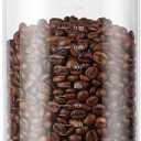 Coffee Canister with Airtight Lid, One-Press Button Borosilicate Glass Coffee Container with PP Silicone Lid, Food Storage Container for Grounds Coffee, 1lb Beans, Flour, Cereal, Sugar
