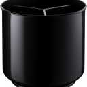 Extra Large Sturdy Rotating Black Utensil Holder Caddy with No-Tip Weighted Base, and Gripped Insert - Rust Proof and Dishwasher Safe Kitchen Utensils Holder
