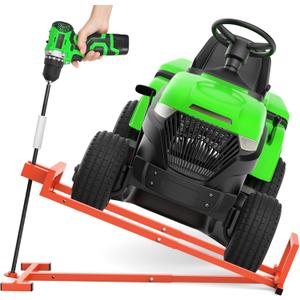 1400LB Lawn Tractor Lift Jack & Riding Mower Lift with Rotating Sleeve & Manual and Power Tool Handle, 3-Min Quick Setup, Anti-Slip Base, Heavy-Duty Universal Design for Lawn Mowers (Alloy Steel)