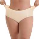 INNERSY Women's Plus Size Seamless Underwear High Waisted No Show Panties Invisible Briefs 3-Pack (Nude)